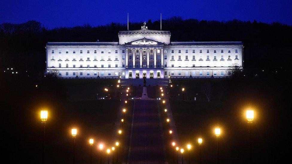 Stormont Parliament Buildings at night